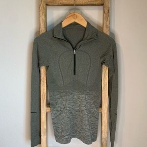 Lululemon Swiftly Tech 1/2 Zip Heather Olive Green 4